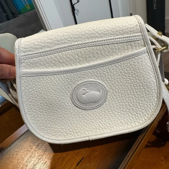 Vintage Dooney & Bourke Palomino White Leather Crossbody Bag – Rare Find - Picture 4 of 16